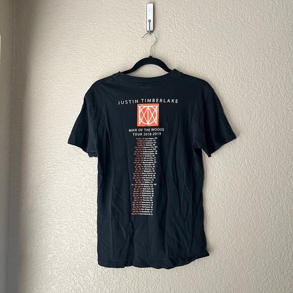 Vintage Justin Timberlake Man of the Woods Concert T-Shirt Small Cities Dates - Picture 2 of 5